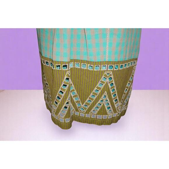 HD in Paris by Anthropologie Geometric Checkered Embroidered Dress – Size 12 - Picture 3 of 10